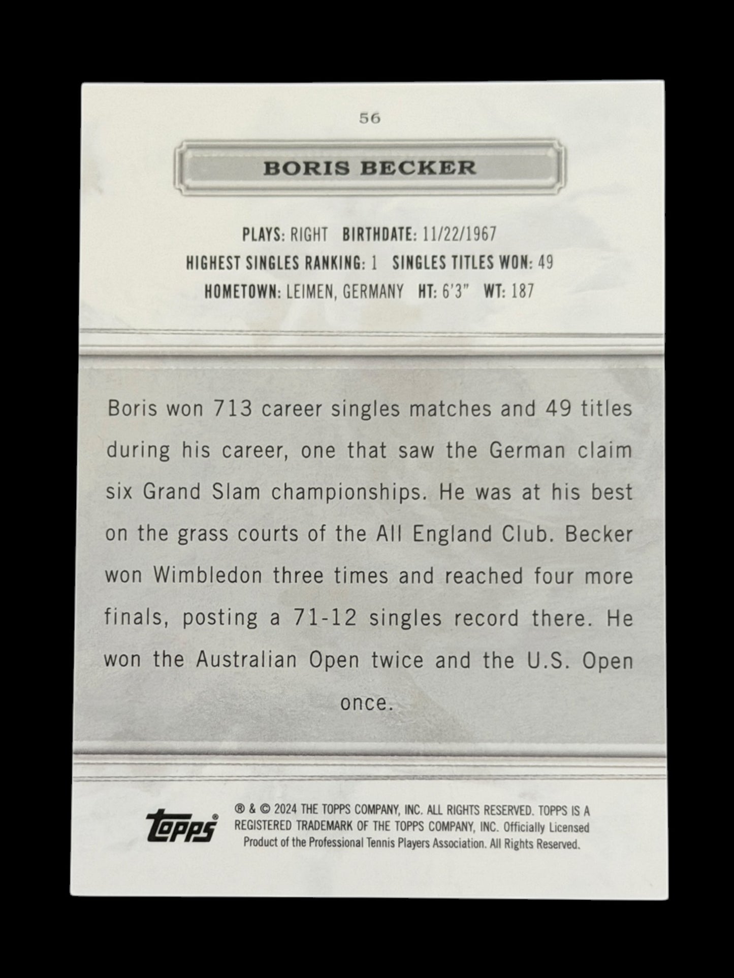 2024 Topps Royalty Boris Becker /35