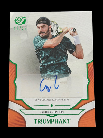 2025 Topps Triumphant Giulio Zeppieri Orange Auto /25