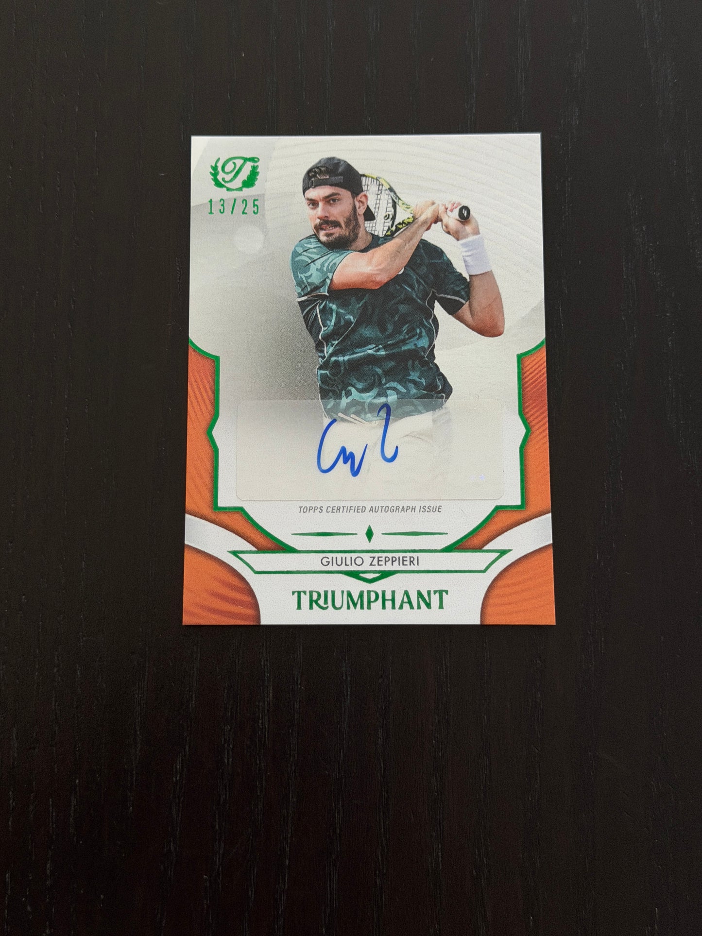 2025 Topps Triumphant Giulio Zeppieri Orange Auto /25