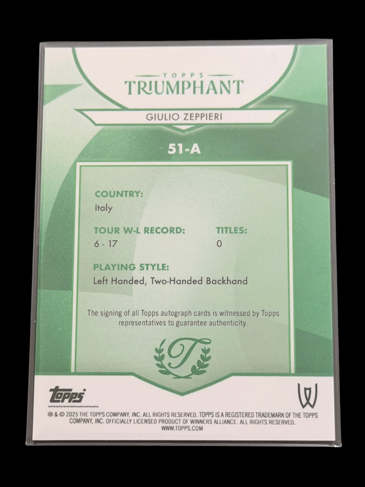 2025 Topps Triumphant Giulio Zeppieri Orange Auto /25