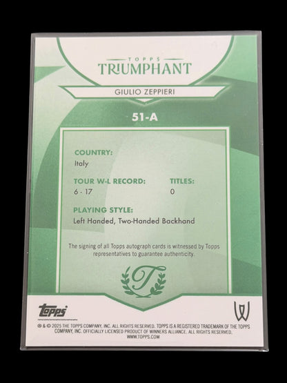 2025 Topps Triumphant Giulio Zeppieri Orange Auto /25