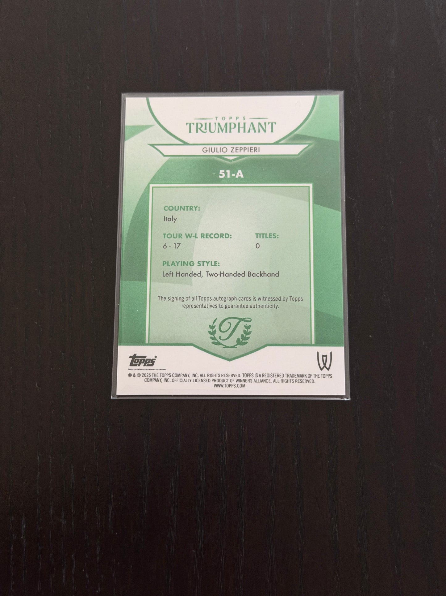 2025 Topps Triumphant Giulio Zeppieri Orange Auto /25