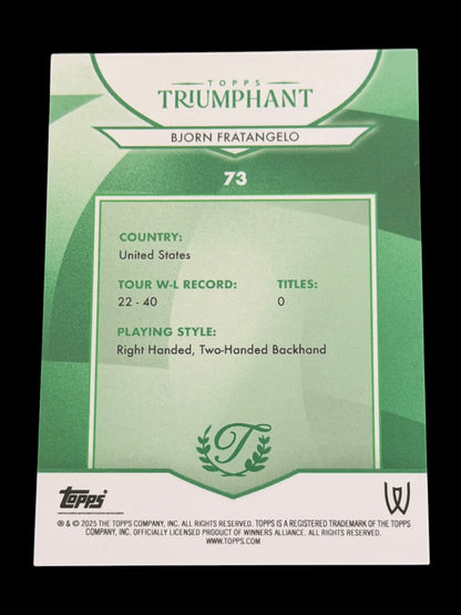 2025 Topps Triumphant Bjorn Fratangelo Orange /25