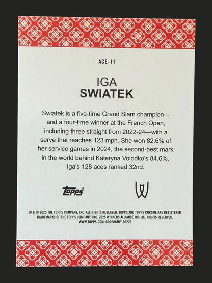 2025 Topps Chrome Tennis Aces Iga Swiatek