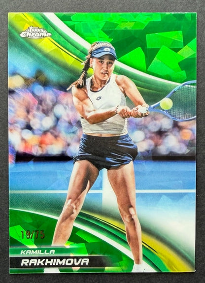 2025 Topps Chrome Sapphire Tennis Green 19/75 Kamilla Rakhimova