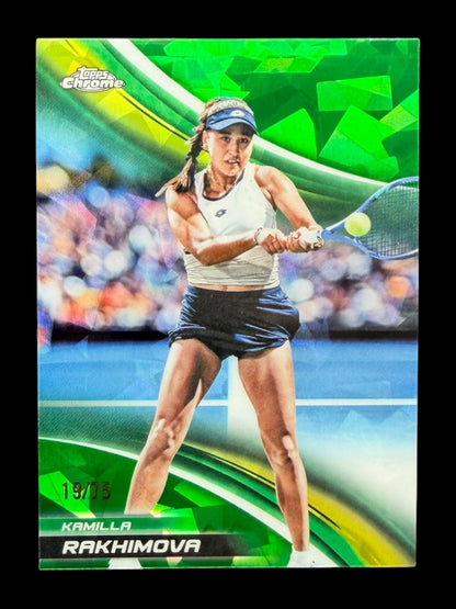 2025 Topps Chrome Sapphire Tennis Green 19/75 Kamilla Rakhimova