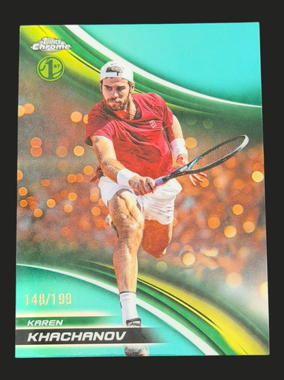 2025 Topps Chrome Tennis Aqua Refractor 148/199 Karen Khachanov