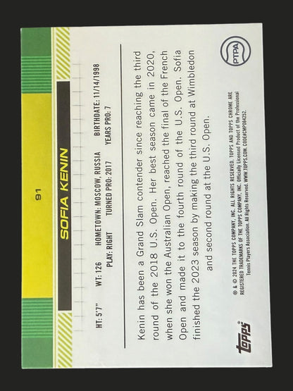 2024 Topps Chrome Sapphire Sophia Kenin