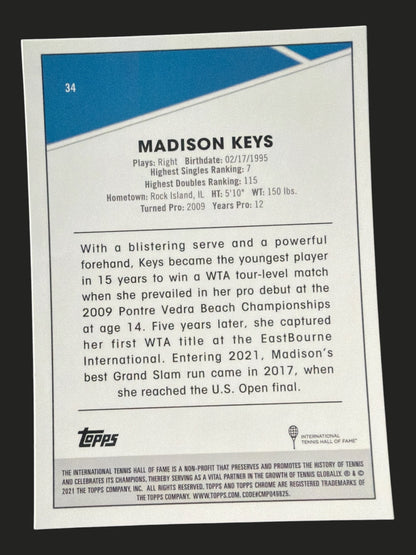 2021 Topps Chrome Tennis Madison Keys