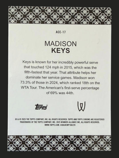 2025 Topps Chrome Tennis Aces Madison Keys