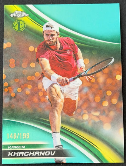 2025 Topps Chrome Tennis Aqua Refractor 148/199 Karen Khachanov