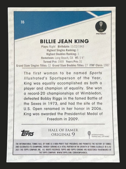 2021 Topps Chrome Billie Jean King