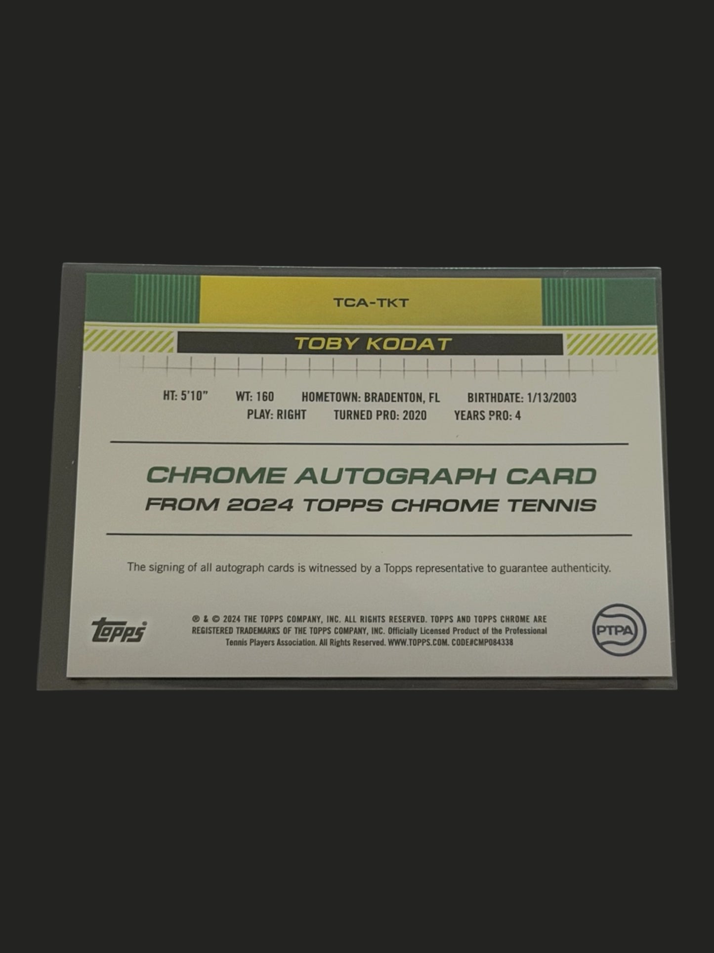 2024 Topps Chrome Autograph Toby Kodat