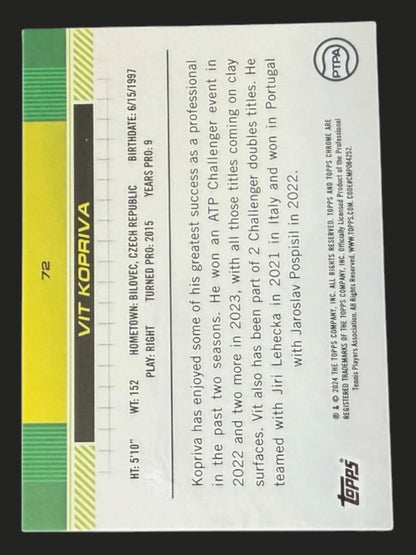 2024 Topps Chrome Tennis Gold Refractor 27/50 Vit Kopriva
