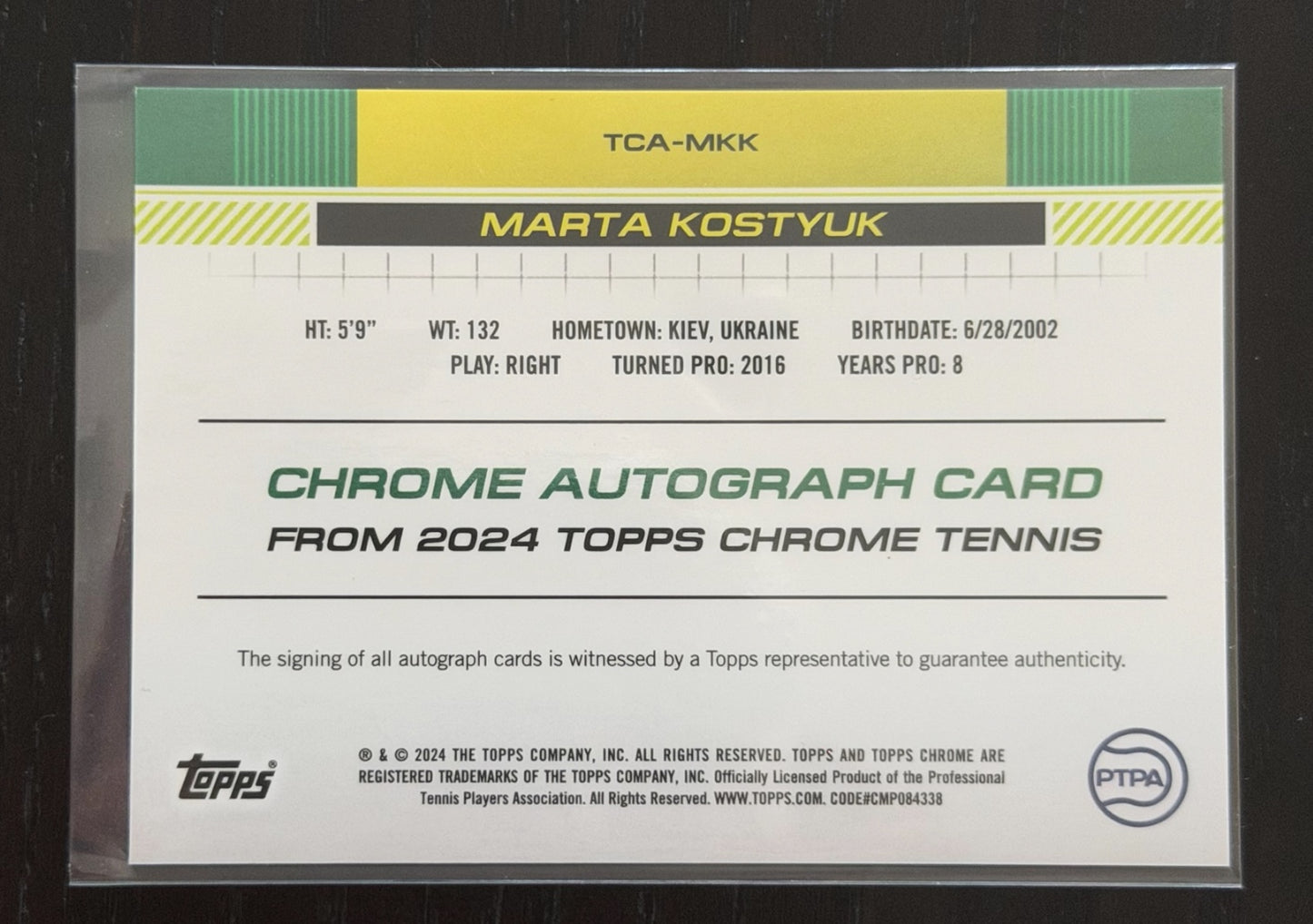 2024 Topps Chrome Autograph Marta Kostyuk