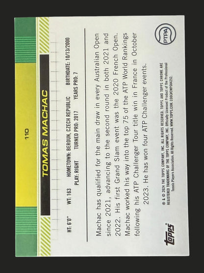 2024 Topps Chrome Tennis Clay Court Refractor Tomas Machac