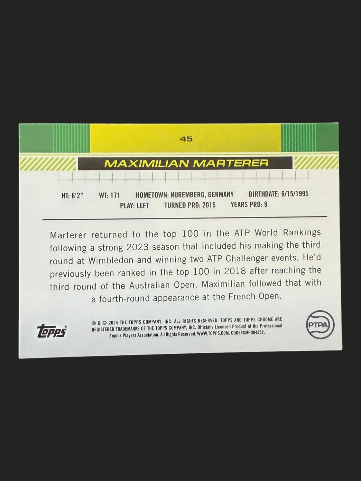 2024 Topps Chrome Sapphire Maximilian Marterer