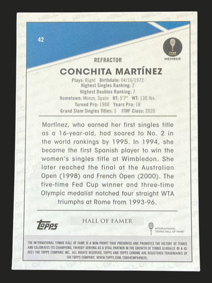 2021 Topps Chrome Tennis Refractor Conchita Martinez