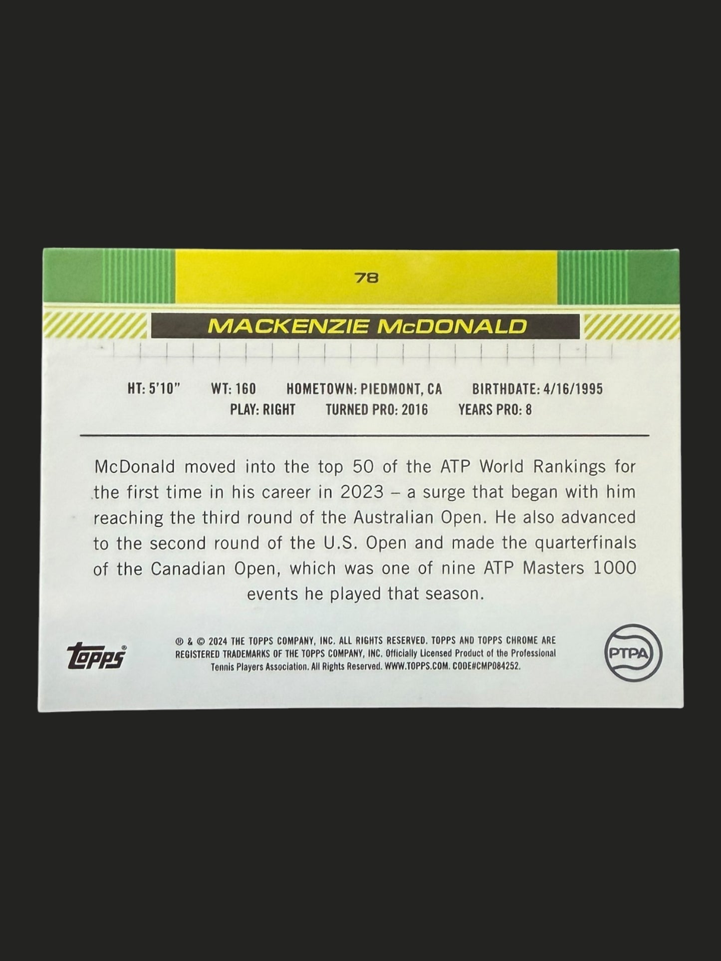 2024 Topps Chrome Sapphire Mackenzie McDonald