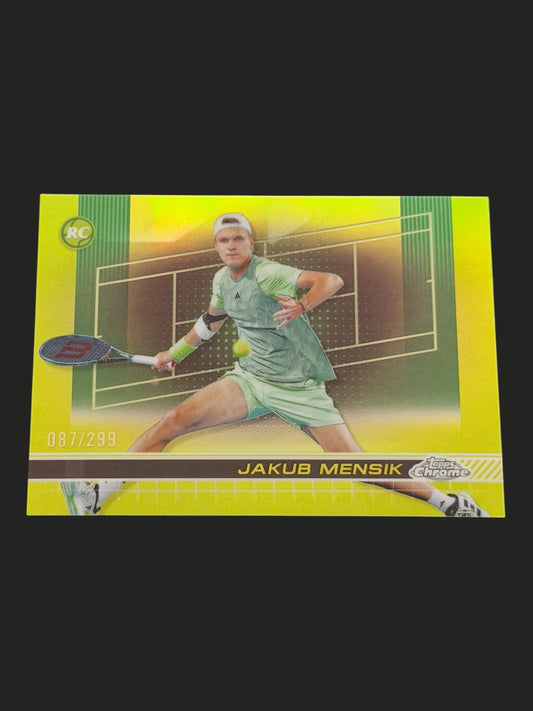 2024 Topps Chrome Tennis Lime Green Refractor 087/299 Jakub Mensik