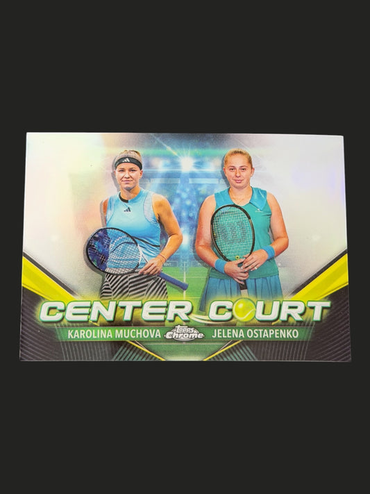 2024 Topps Chrome Tennis Center Court Karolina Muchova & Jelena Ostapenko