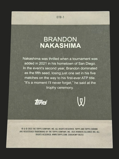 2025 Topps Chrome Tennis Gold Geometric Captured 14/50 Brandon Nakashima
