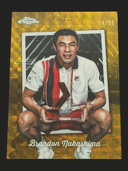 2025 Topps Chrome Tennis Gold Geometric Captured 14/50 Brandon Nakashima