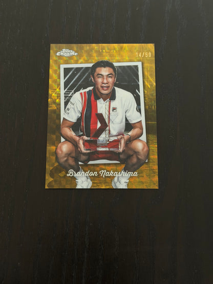 2025 Topps Chrome Tennis Gold Geometric Captured 14/50 Brandon Nakashima