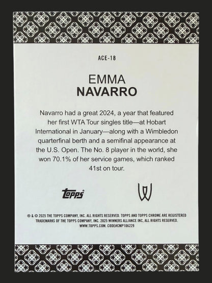 2025 Topps Chrome Tennis Aces Emma Navarro