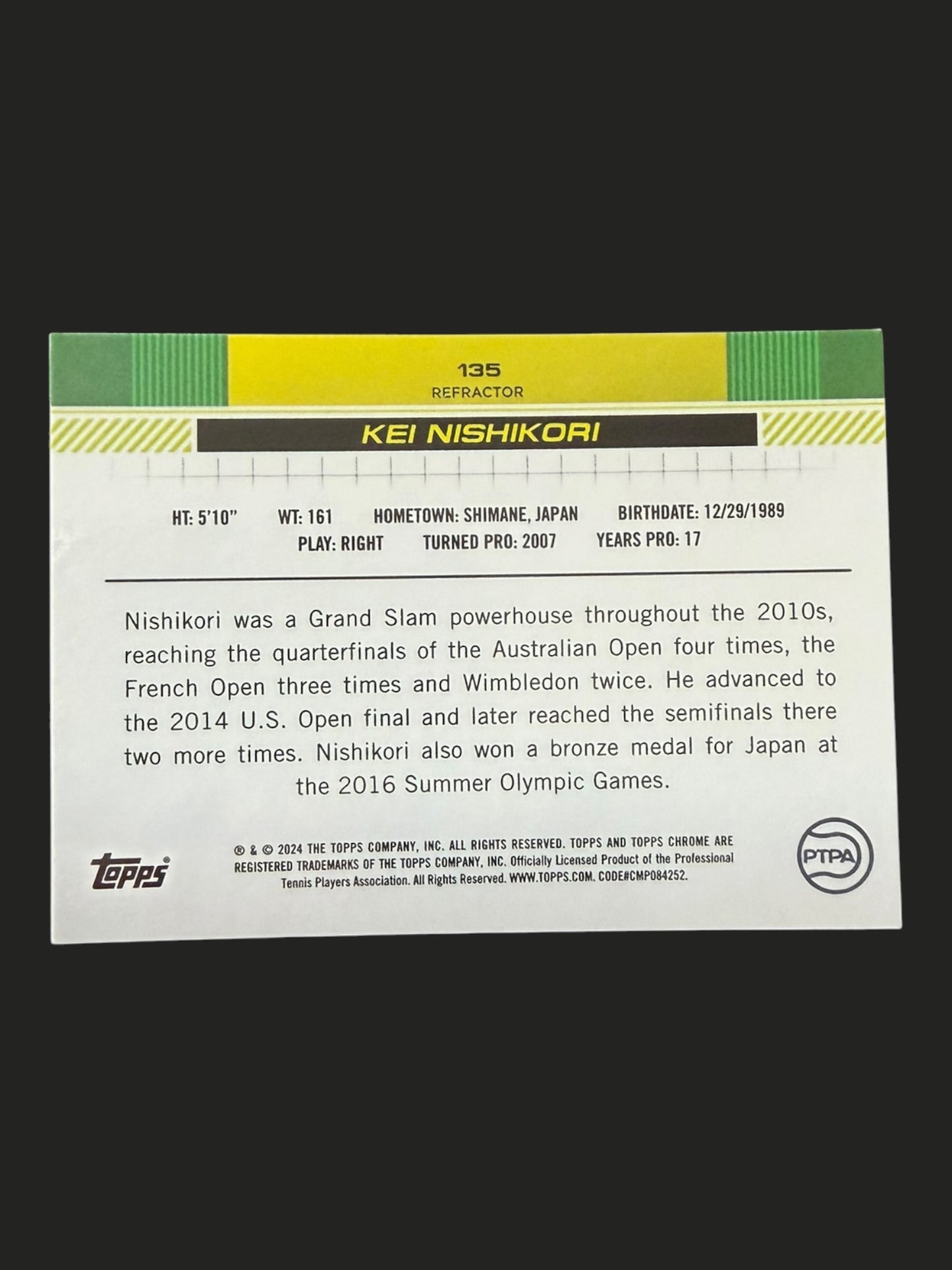 2024 Topps Chrome Refractor Kei Nishikori