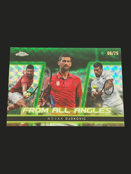 2025 Topps Chrome Green Geometric From All Angles 06/75 Novak Djokovic
