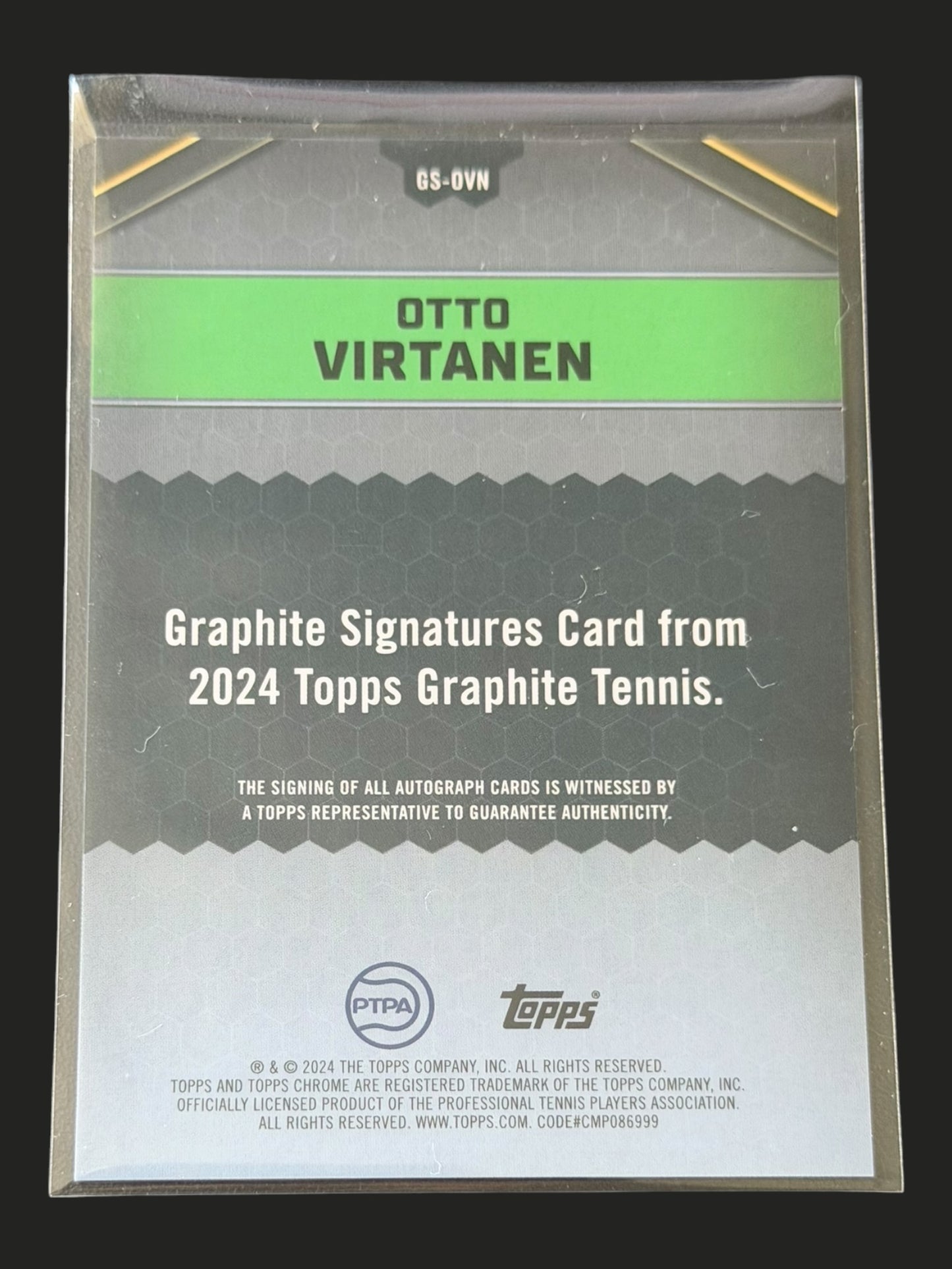 2024 Topps Graphite On-Card Refractor Autograph Otto Virtanen