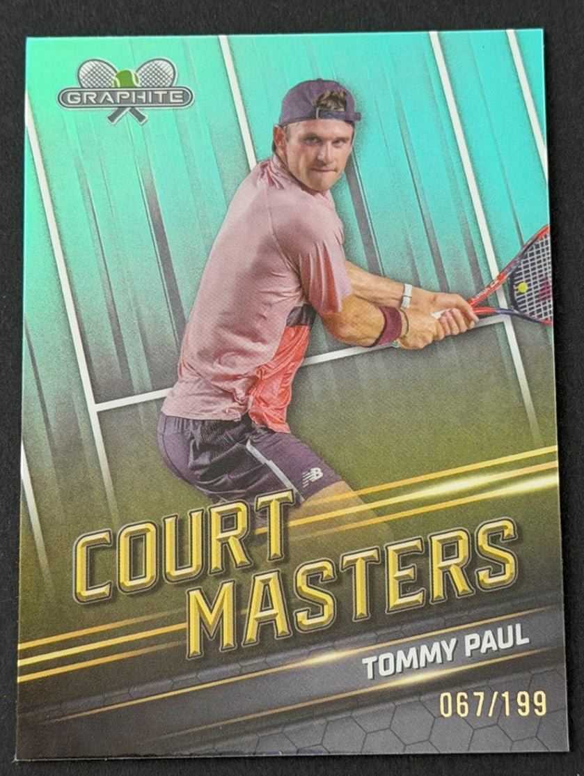 2024 Topps Graphite Tennis Court Masters Aqua Refractor 067/199 Tommy Paul
