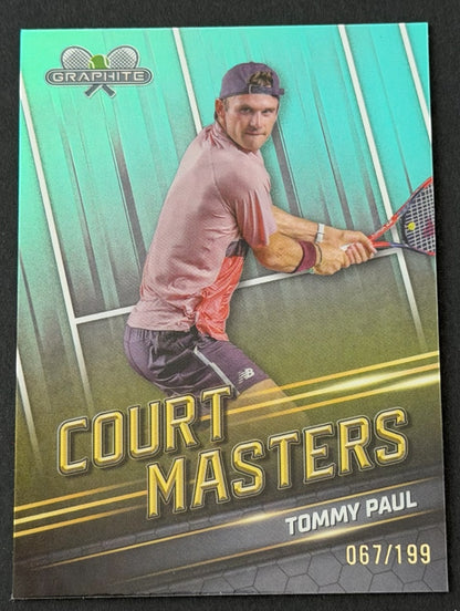2024 Topps Graphite Tennis Court Masters Aqua Refractor 067/199 Tommy Paul