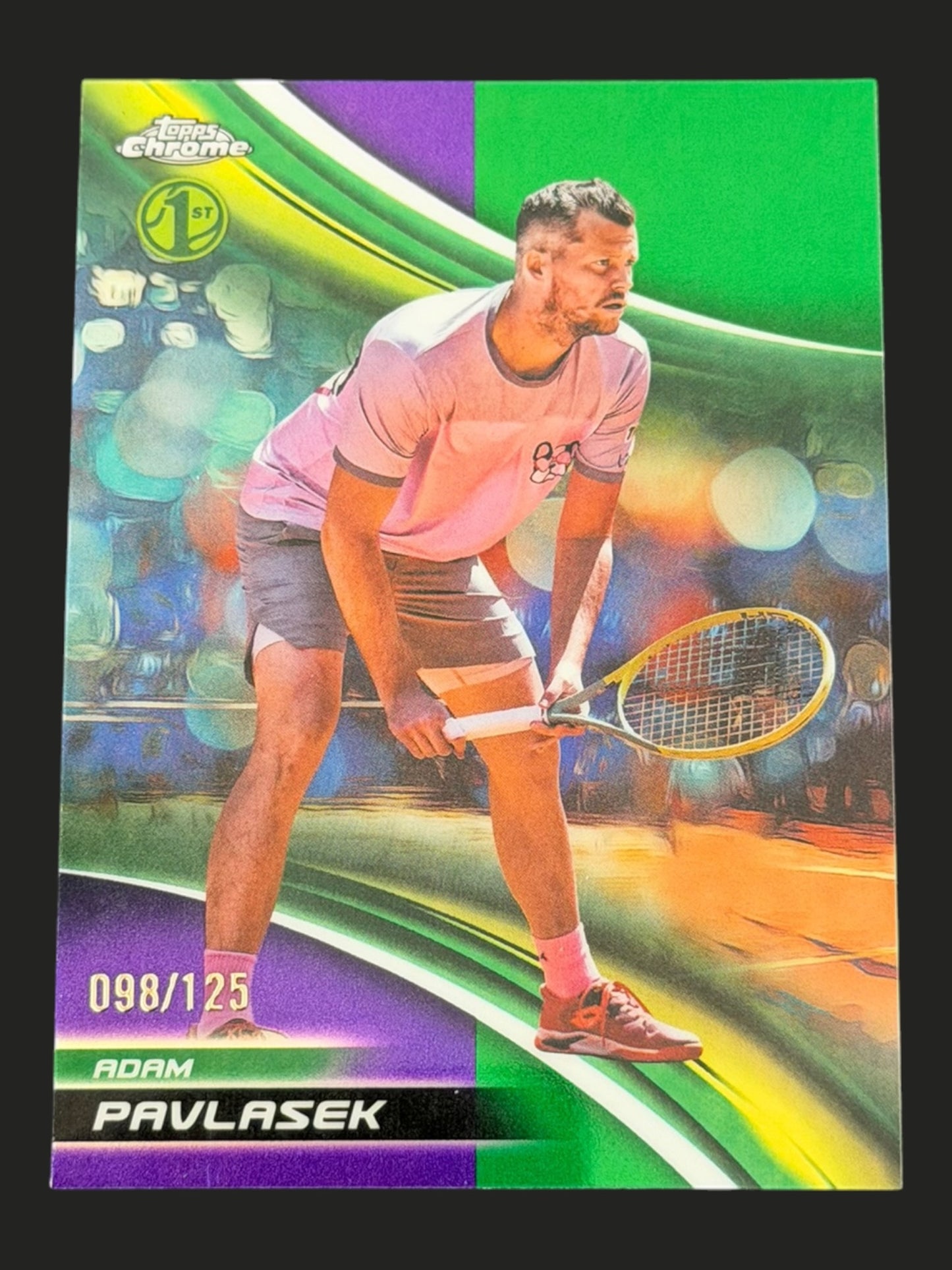 2025 Topps Chrome Tennis Purple Green Refractor 098/125 Adam Pavlasek