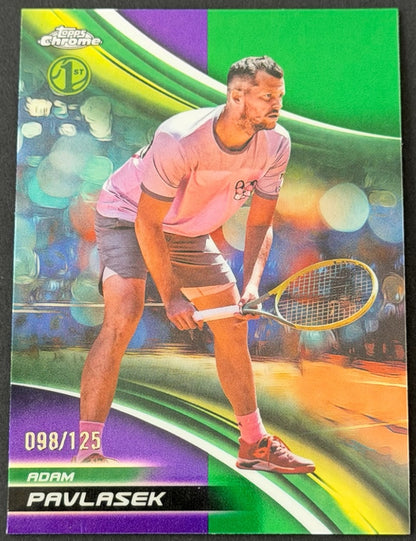 2025 Topps Chrome Tennis Purple Green Refractor 098/125 Adam Pavlasek