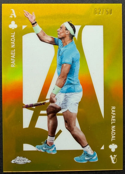 2025 Topps Chrome Aces Rafael Nadal Gold Refractor 02/50