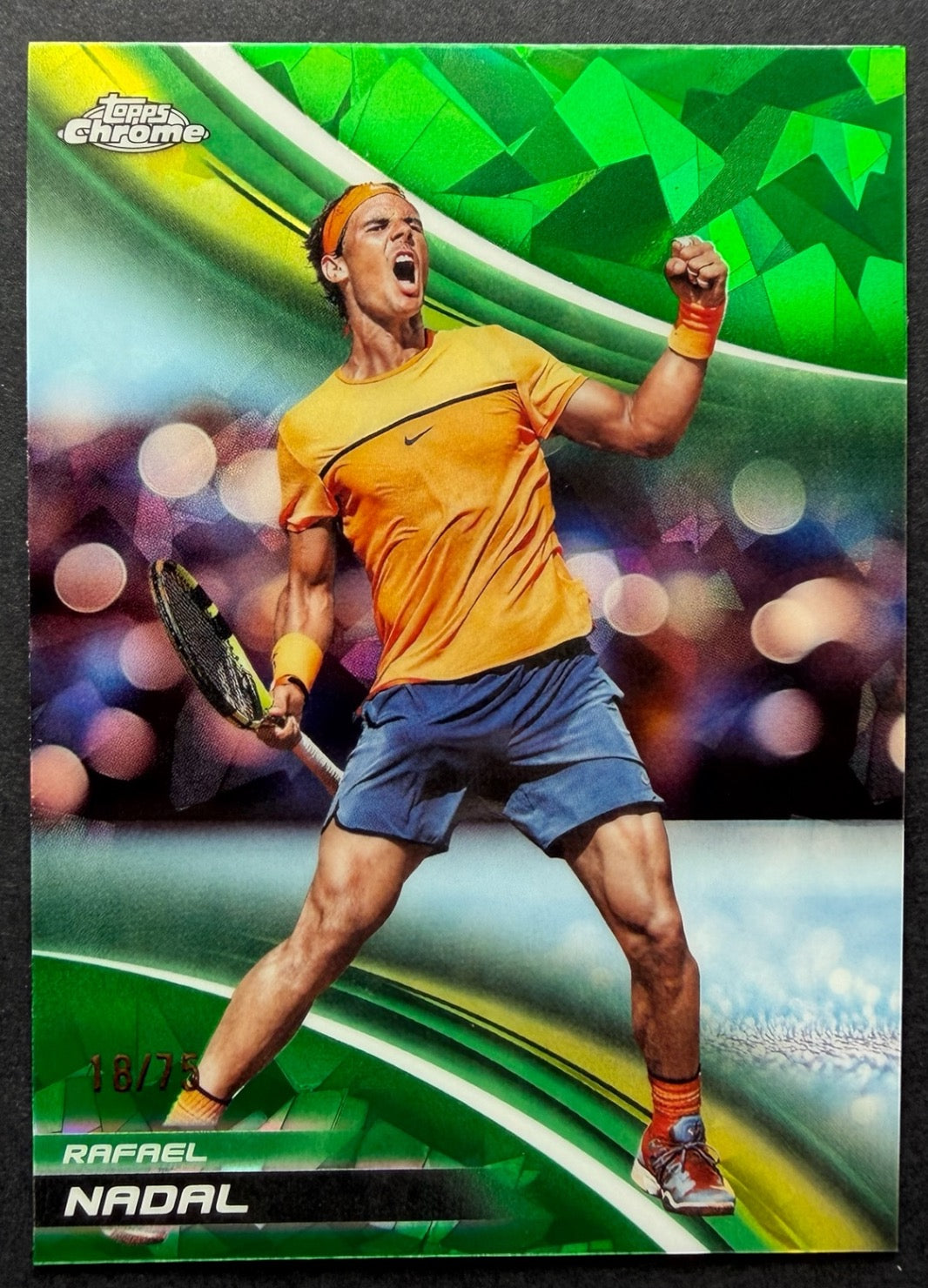 2025 Topps Chrome Sapphire Rafael Nadal — Green /75 tennis card