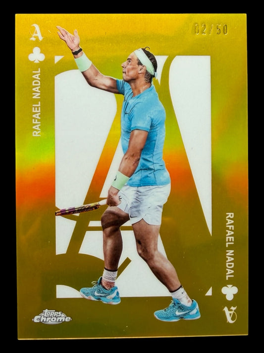 2025 Topps Chrome Aces Rafael Nadal Gold Refractor 02/50