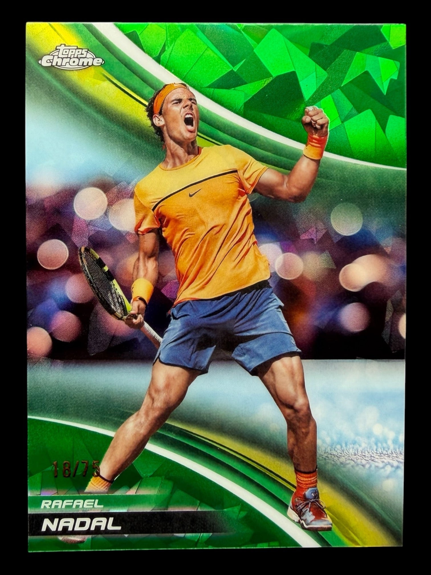 2025 Topps Chrome Sapphire Rafael Nadal — Green /75 tennis card
