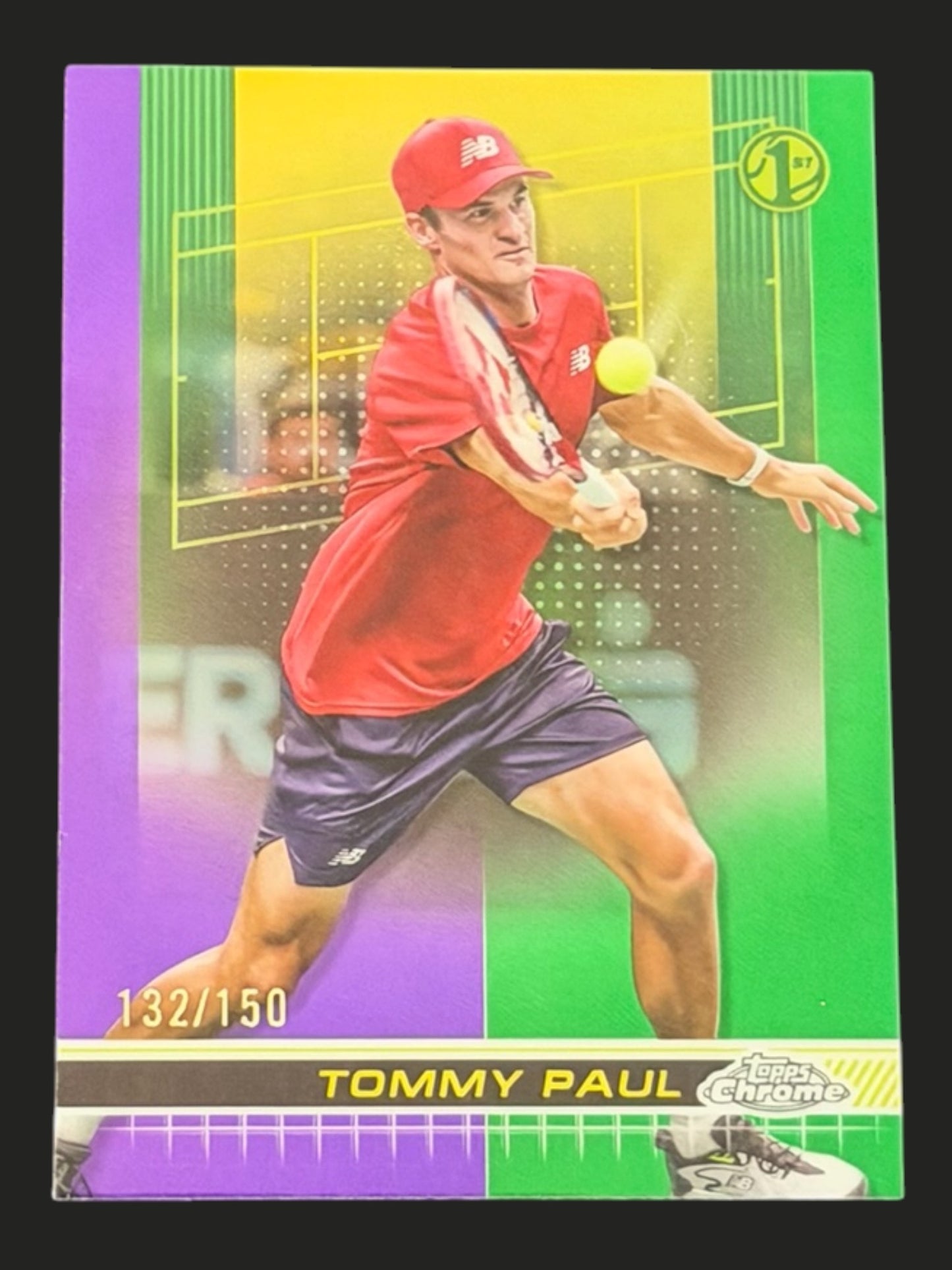 2024 Topps Chrome Tennis Purple Green Refractor 132/150 Tommy Paul