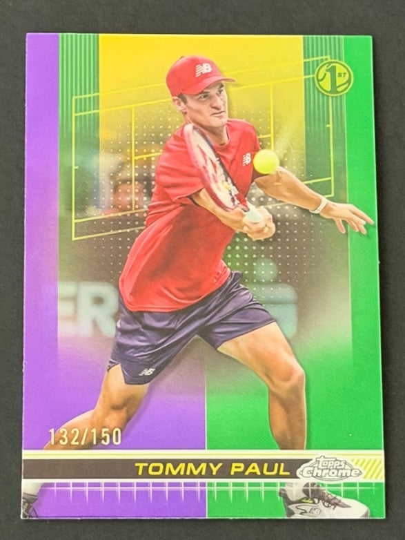 2024 Topps Chrome Tennis Purple Green Refractor 132/150 Tommy Paul
