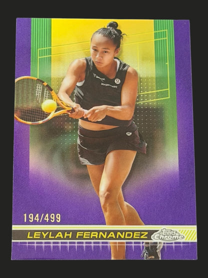 2024 Topps Chrome Tennis Purple Refractor 194/499 Leylah Fernandez
