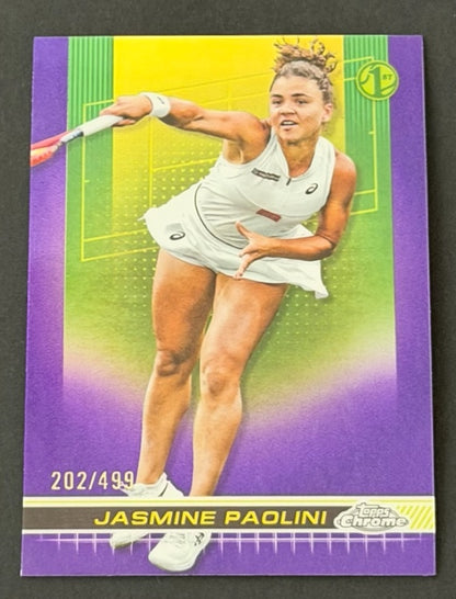 2024 Topps Chrome Tennis Purple Refractor 202/499 Jasmine Paolini