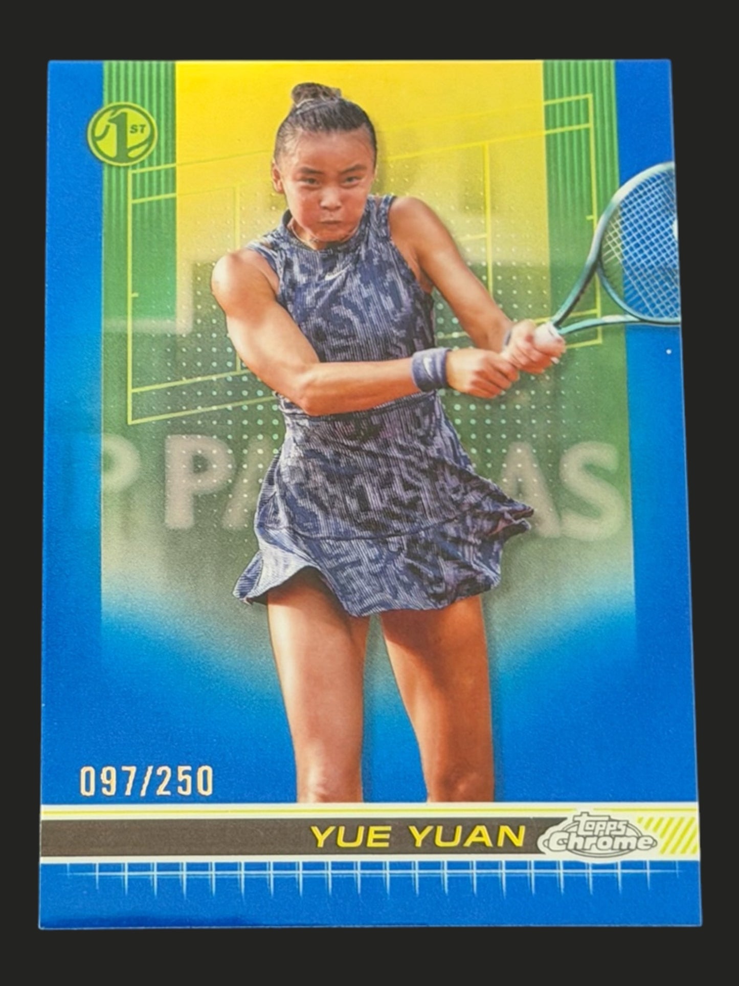2024 Topps Chrome Tennis Blue Refractor 97/250 Yue Yuan
