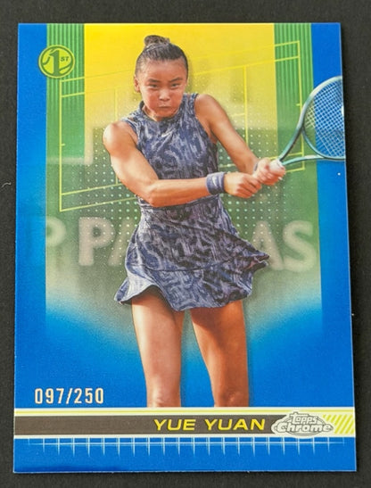 2024 Topps Chrome Tennis Blue Refractor 97/250 Yue Yuan