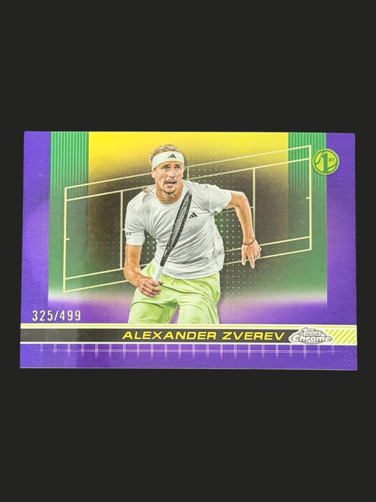 2024 Topps Chrome Tennis Purple Refractor 325/499 Alexander Zverev