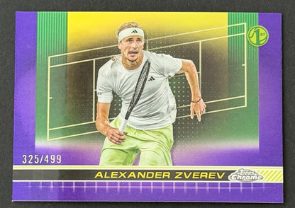 2024 Topps Chrome Tennis Purple Refractor 325/499 Alexander Zverev
