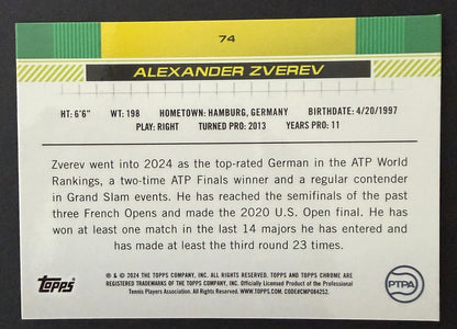 2024 Topps Chrome Alexander Zverev