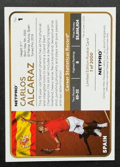 2022 Netpro Carlos Alcaraz Red Shirt (1 of 2000)